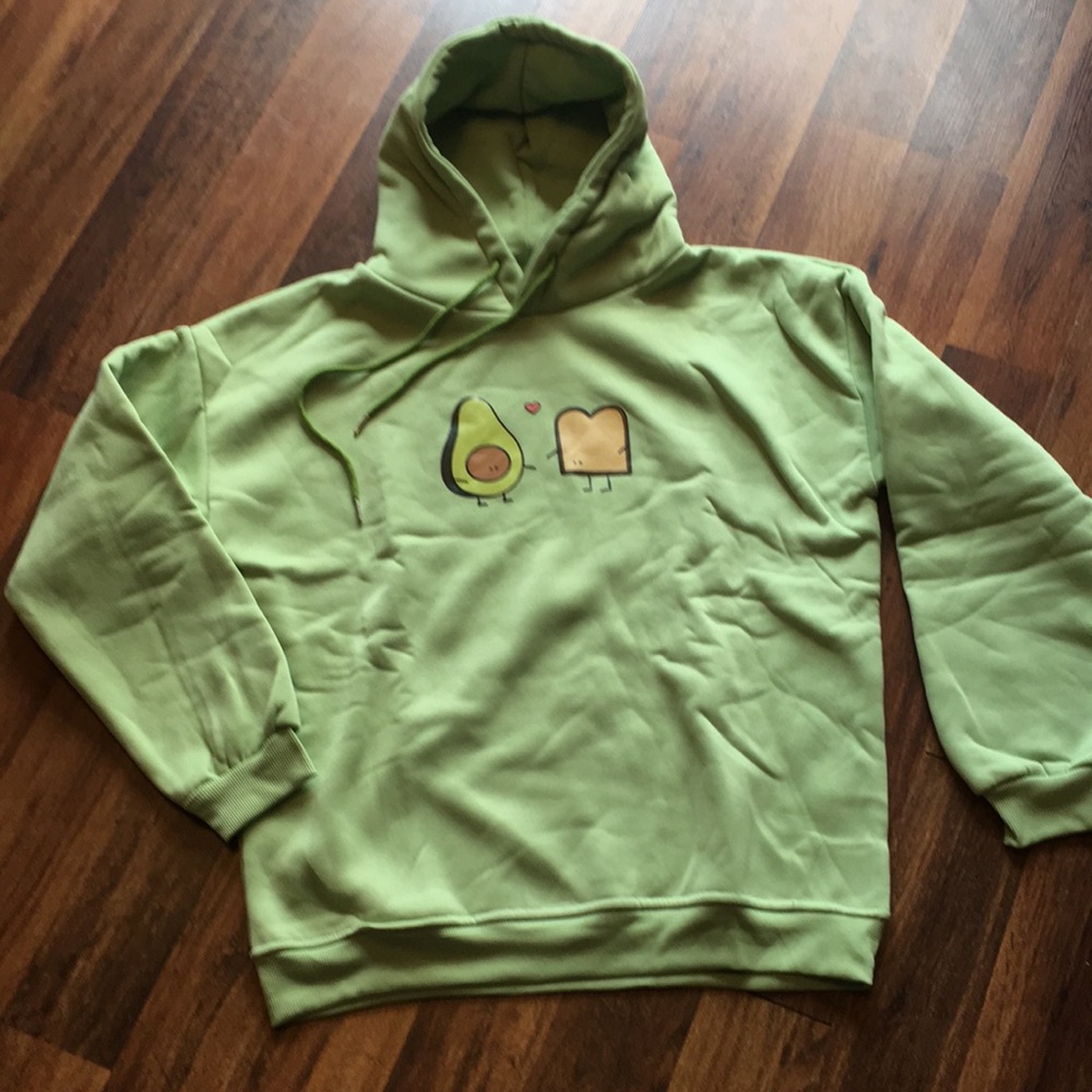 Unbranded Green Avocado Toast Hooded Sweatshirt